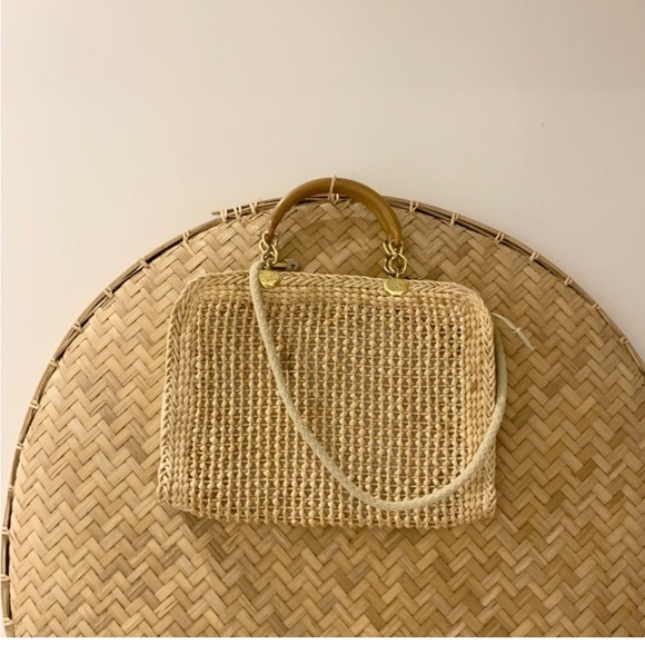 GORGEOUS VINTAGE RATTAN SHOULDER‎ BAG W/ HANDLE - MADE IN ITALY - Picture 4 of 11